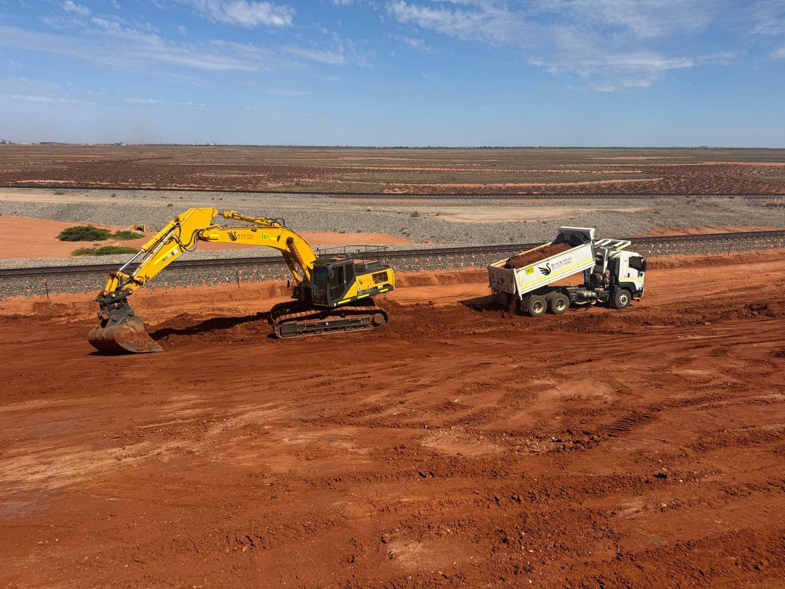 Black Swan Plant Hire excavator fleet in Western Australia